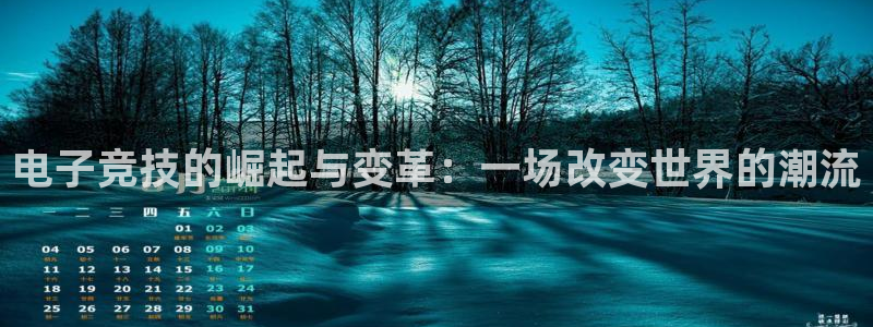 db电竞官网app：电子竞技的崛起与变革：一场改变世界的潮流