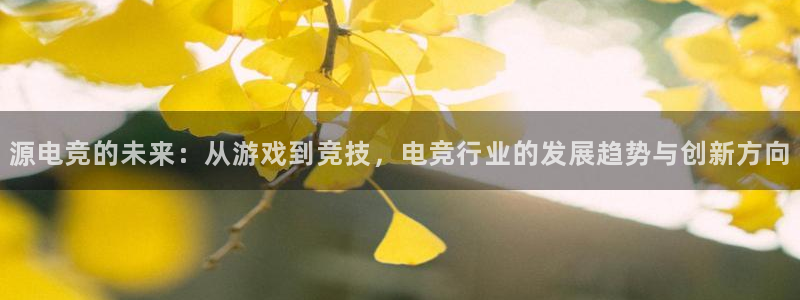 db电竞官网app：源电竞的未来：从游戏到竞技，电竞行业的发展趋势与创新方向